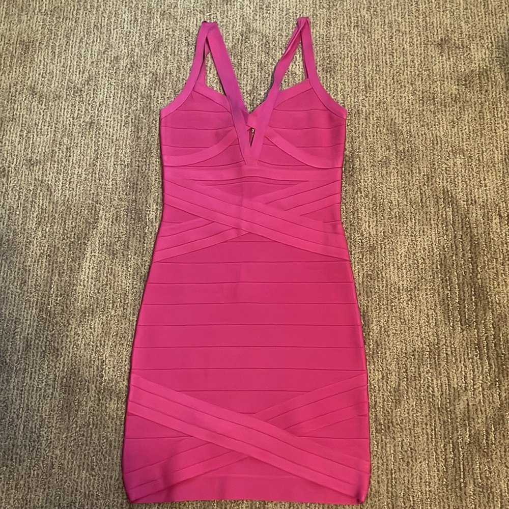 Beautiful warm pink Bebe dress